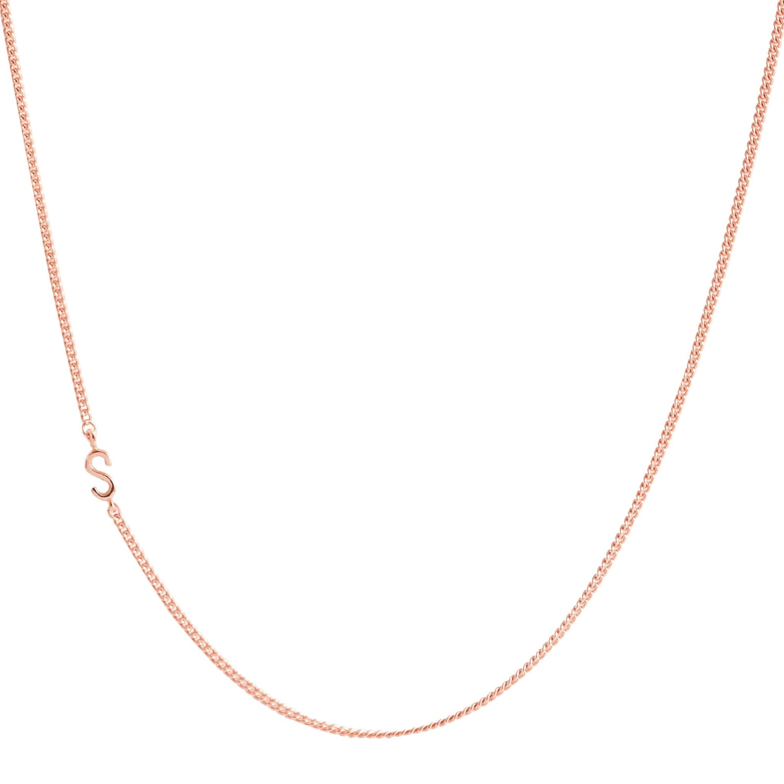 NOTABLE OFFSET INITIAL NECKLACE - S - GOLD, ROSE GOLD, OR SILVER - SO PRETTY CARA COTTER