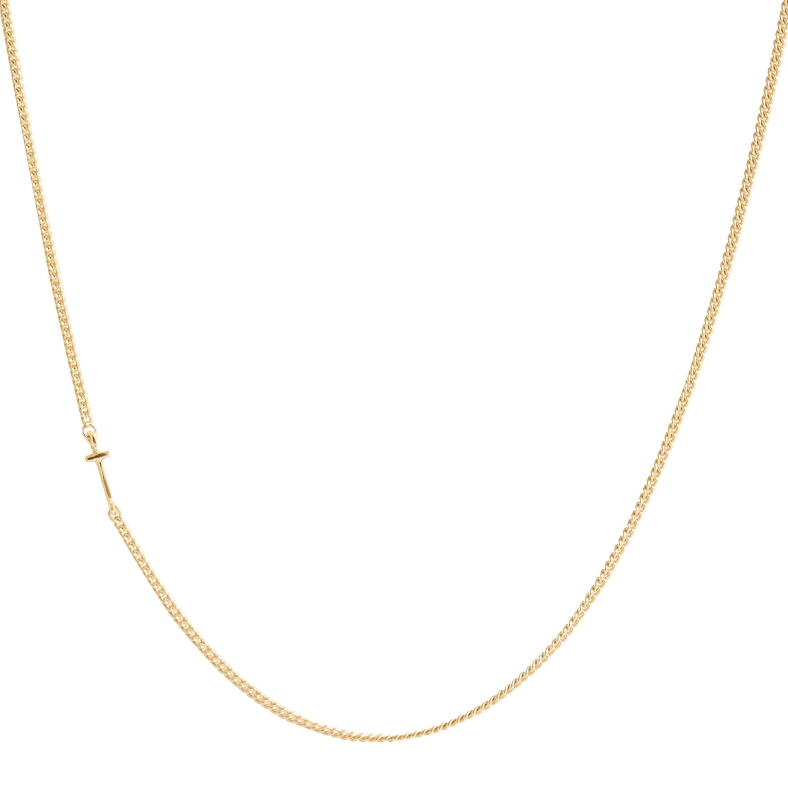 NOTABLE OFFSET INITIAL NECKLACE - T - GOLD - SO PRETTY CARA COTTER
