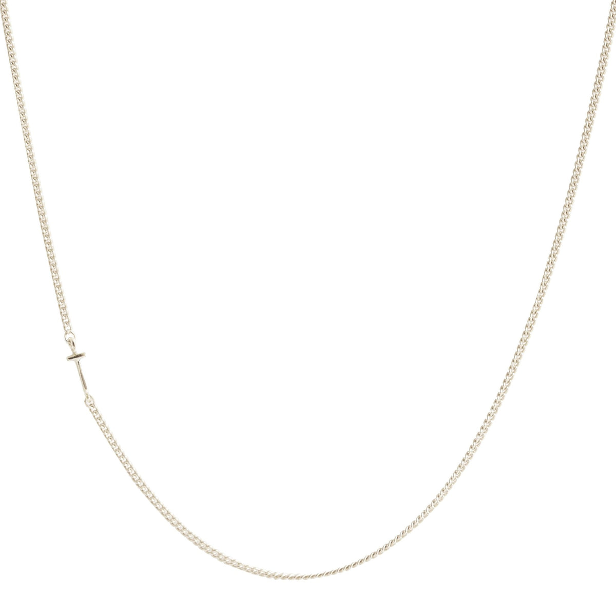NOTABLE OFFSET INITIAL NECKLACE - T - GOLD, ROSE GOLD, OR SILVER - SO PRETTY CARA COTTER