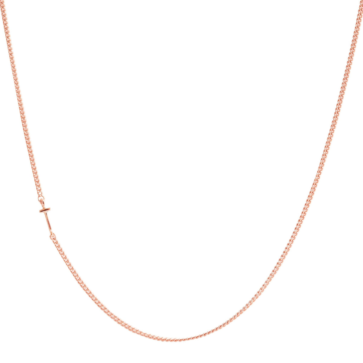 NOTABLE OFFSET INITIAL NECKLACE - T - GOLD, ROSE GOLD, OR SILVER - SO PRETTY CARA COTTER