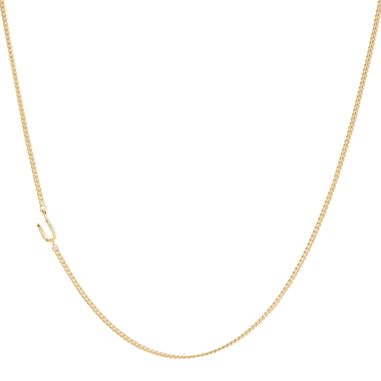 NOTABLE OFFSET INITIAL NECKLACE - U - GOLD - SO PRETTY CARA COTTER