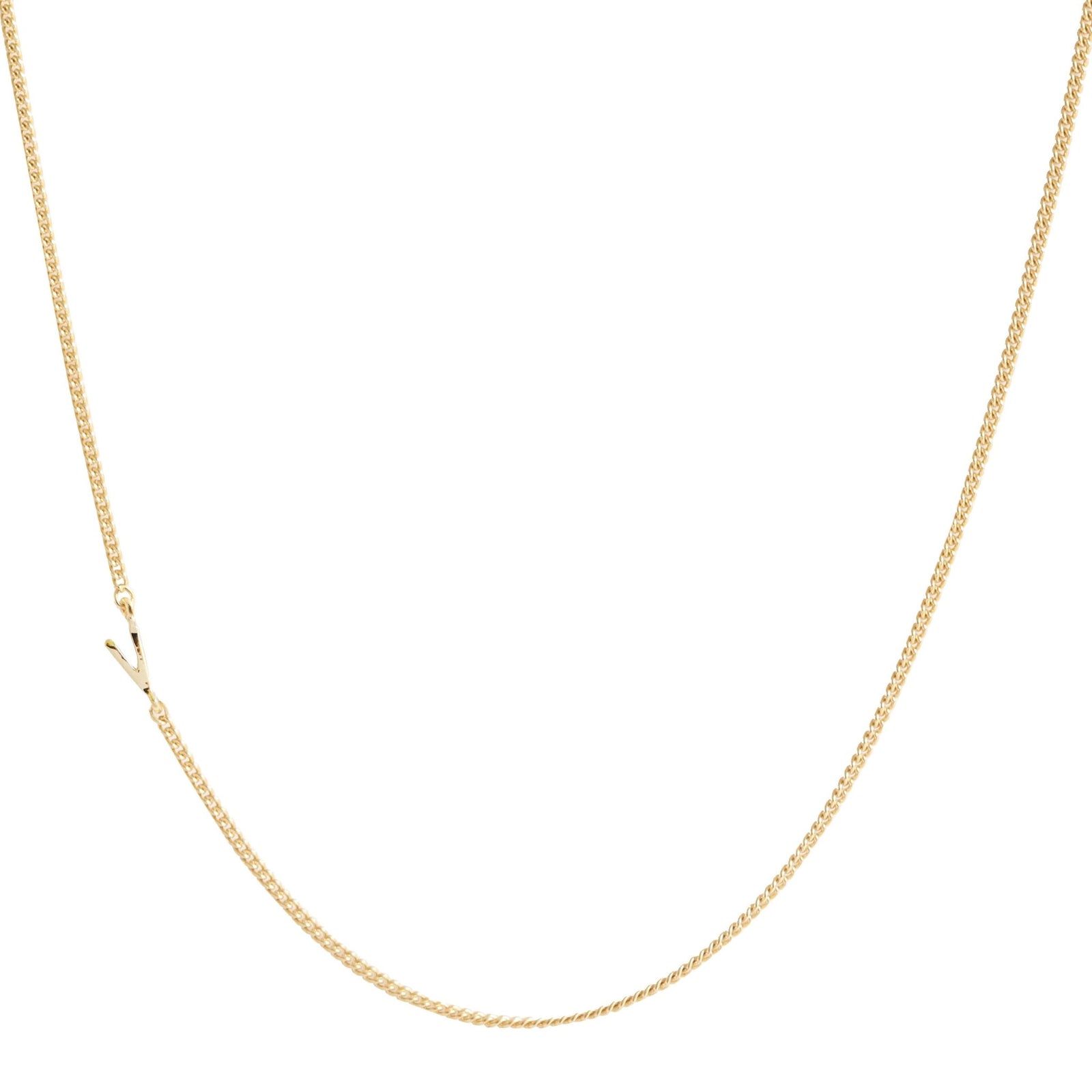 NOTABLE OFFSET INITIAL NECKLACE - V - GOLD - SO PRETTY CARA COTTER