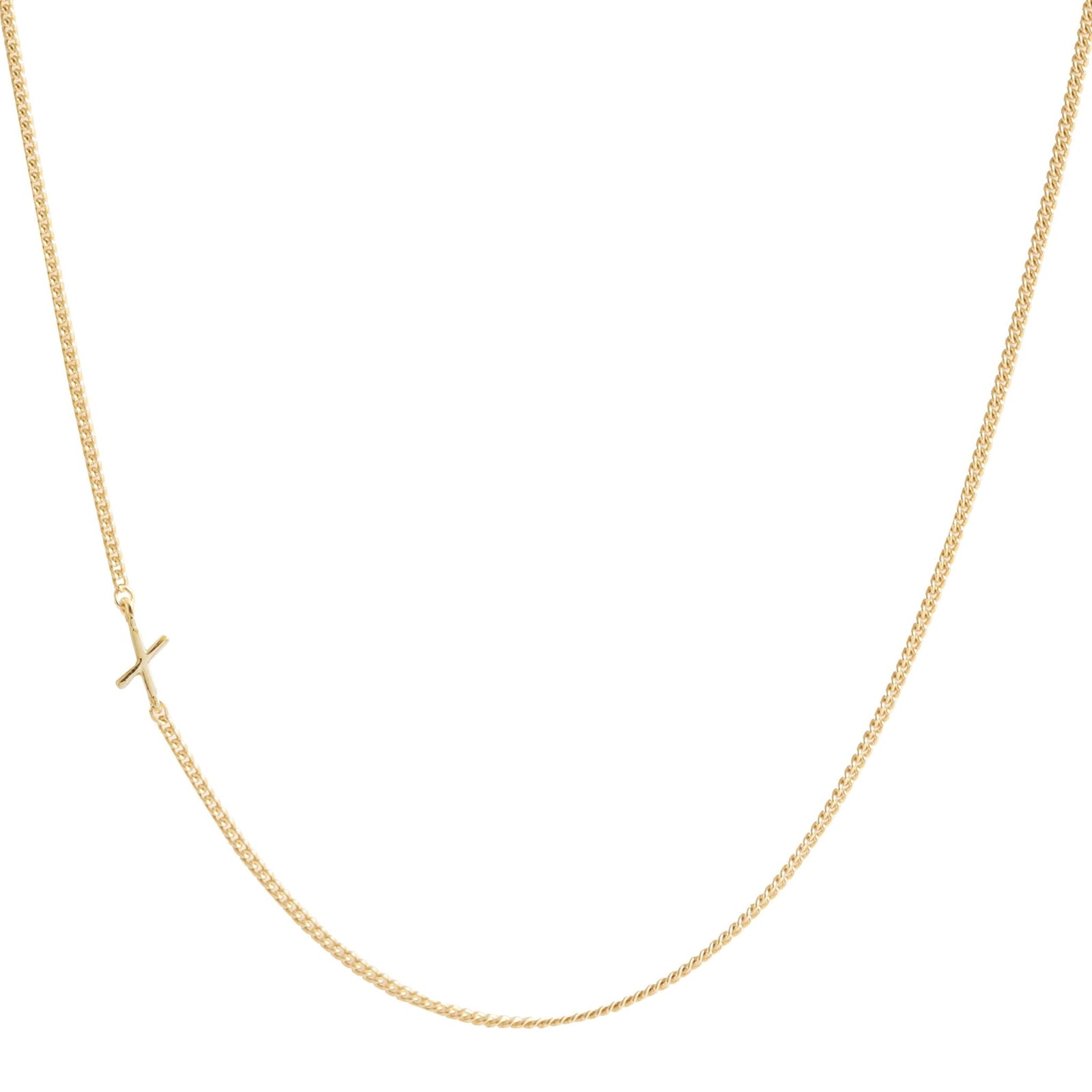 NOTABLE OFFSET INITIAL NECKLACE - X - GOLD - SO PRETTY CARA COTTER