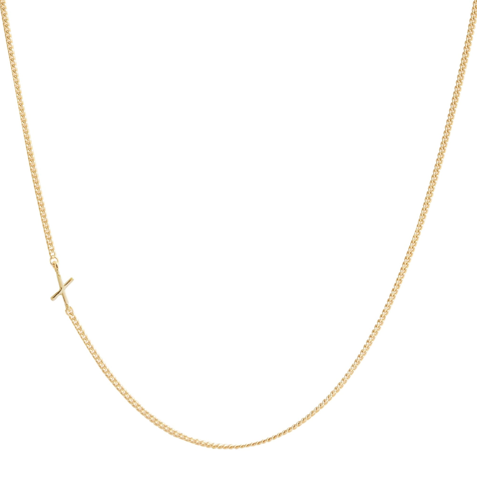 NOTABLE OFFSET INITIAL NECKLACE - X - GOLD - SO PRETTY CARA COTTER