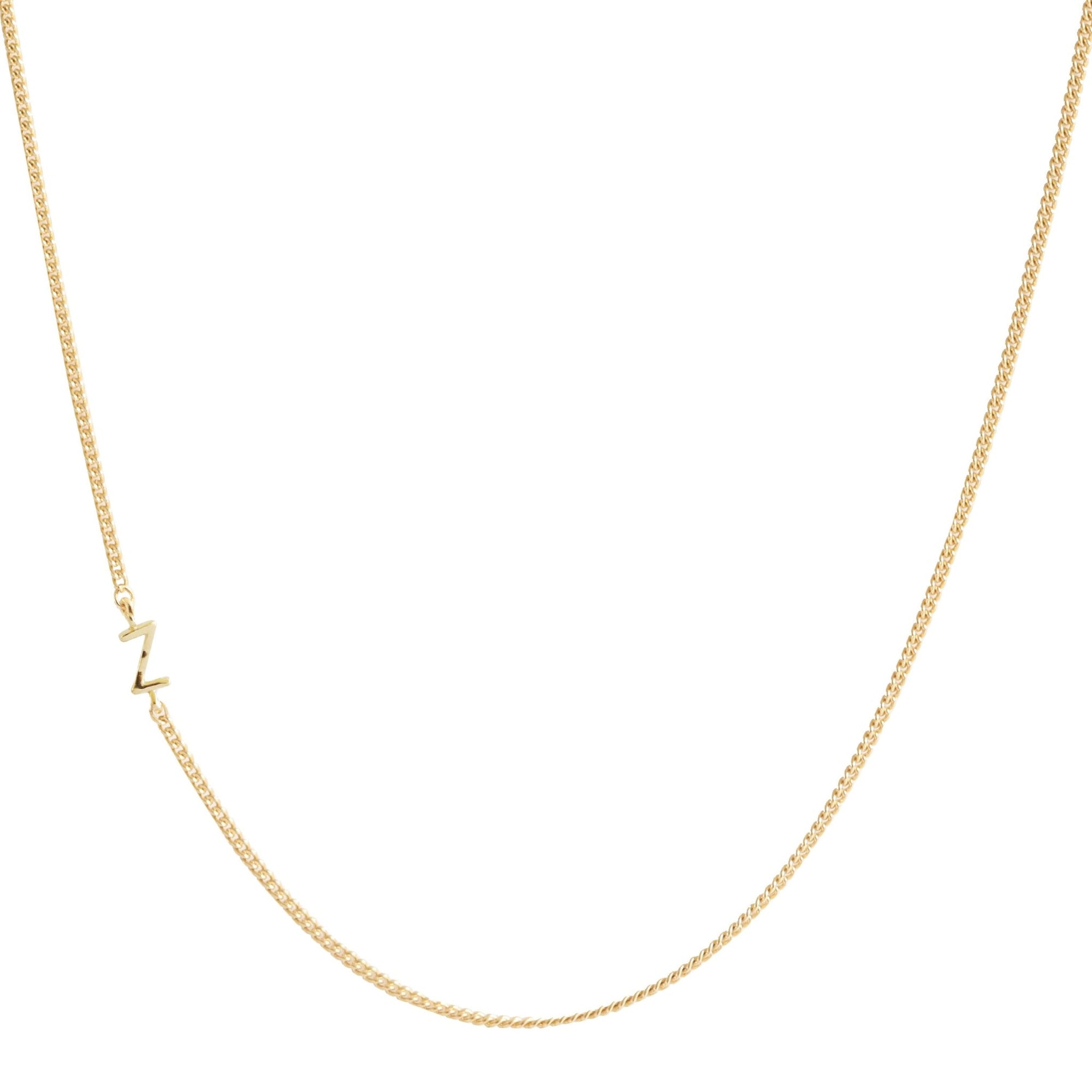 NOTABLE OFFSET INITIAL NECKLACE - Z - GOLD - SO PRETTY CARA COTTER
