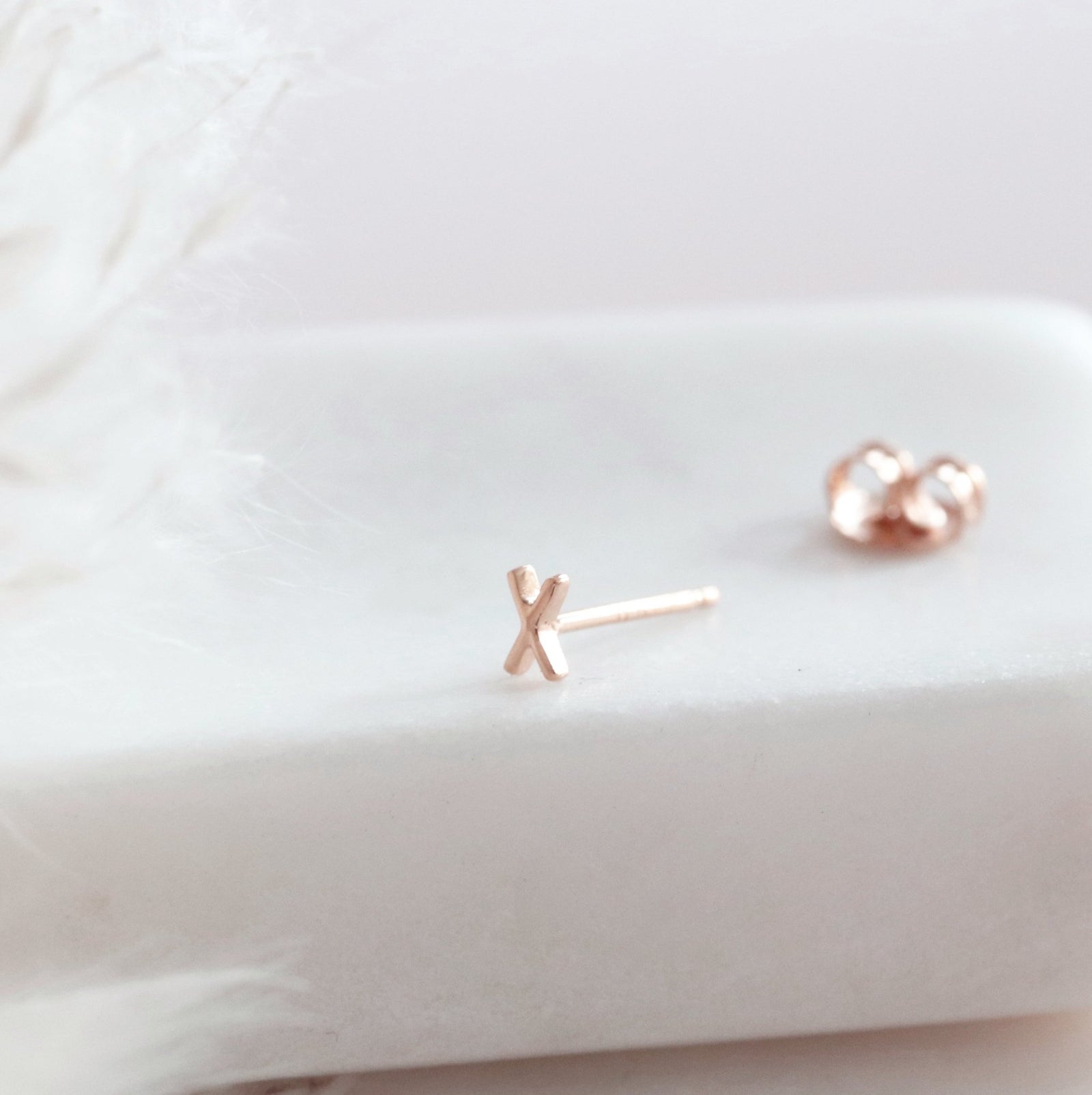 NOTABLE SINGLE STUD - X - GOLD, ROSE GOLD, OR SILVER - SO PRETTY CARA COTTER