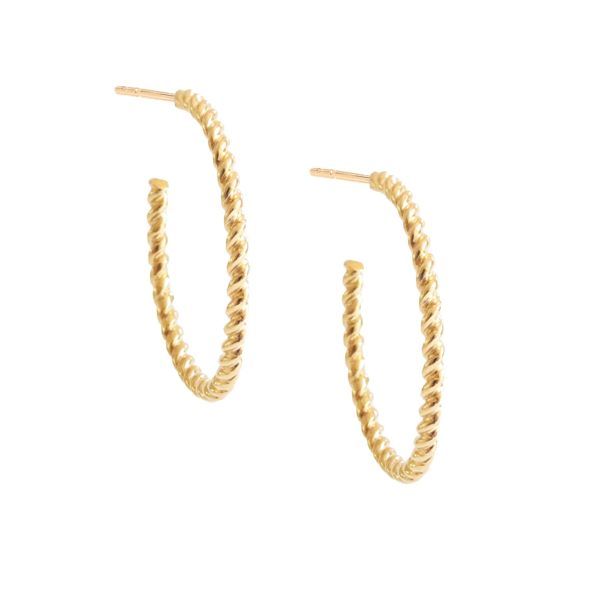 POISE CABLE LINK HOOPS - GOLD - SO PRETTY CARA COTTER