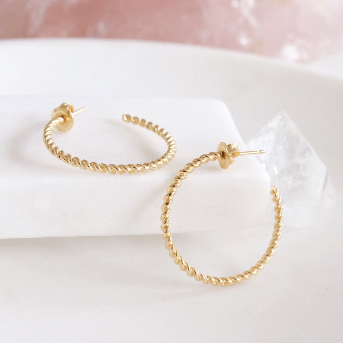 POISE CABLE LINK HOOPS - GOLD - SO PRETTY CARA COTTER