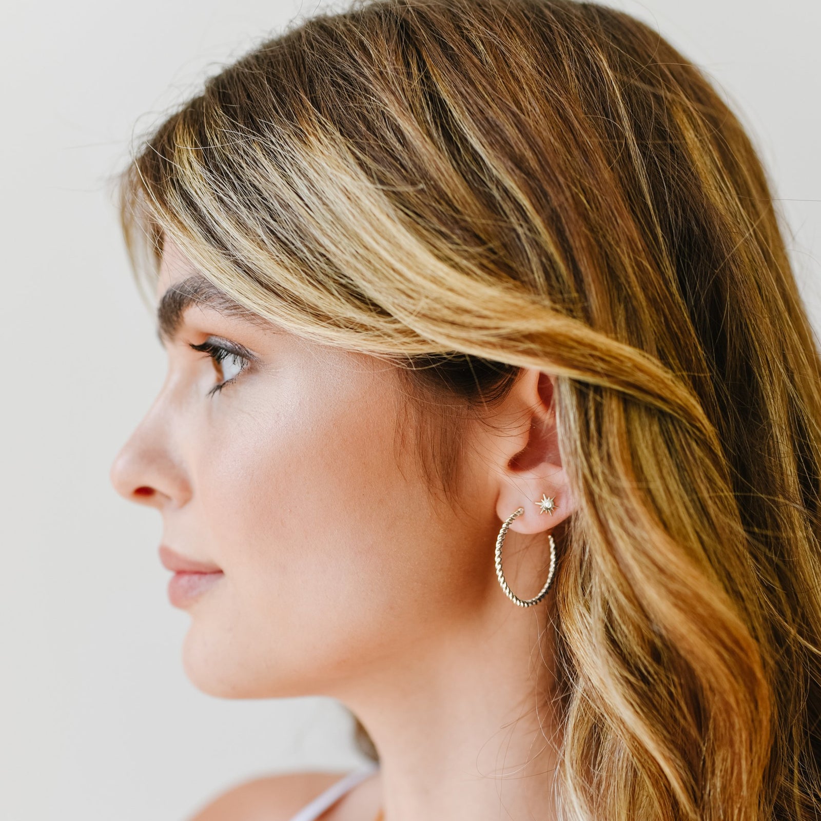 POISE CABLE LINK HOOPS - SILVER - SO PRETTY CARA COTTER