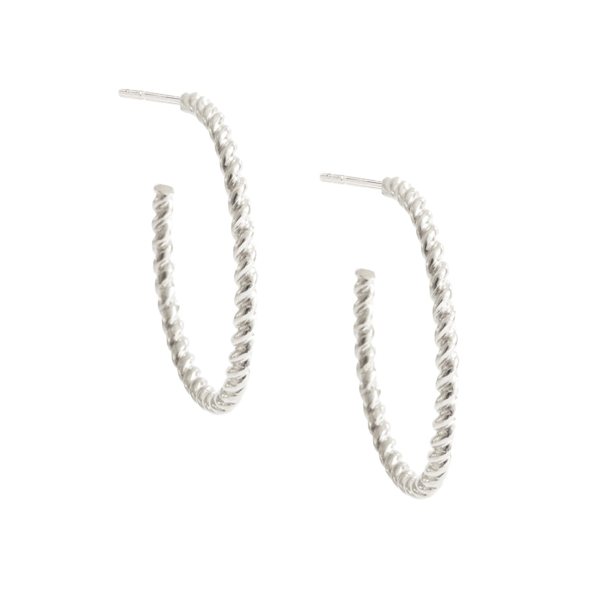 POISE CABLE LINK HOOPS - SILVER - SO PRETTY CARA COTTER