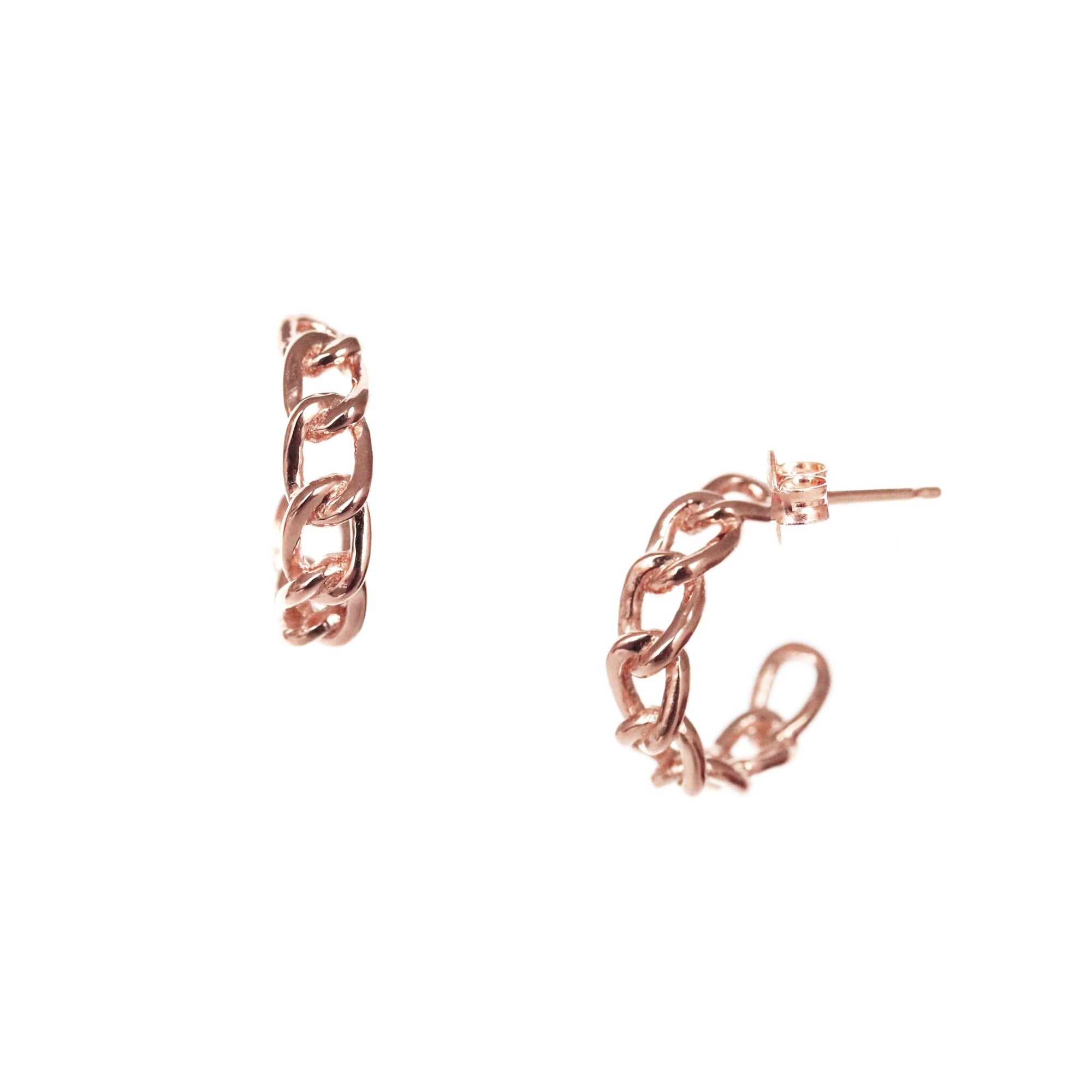 POISE CABLE LINK HUGGIE HOOPS - ROSE GOLD - SO PRETTY CARA COTTER