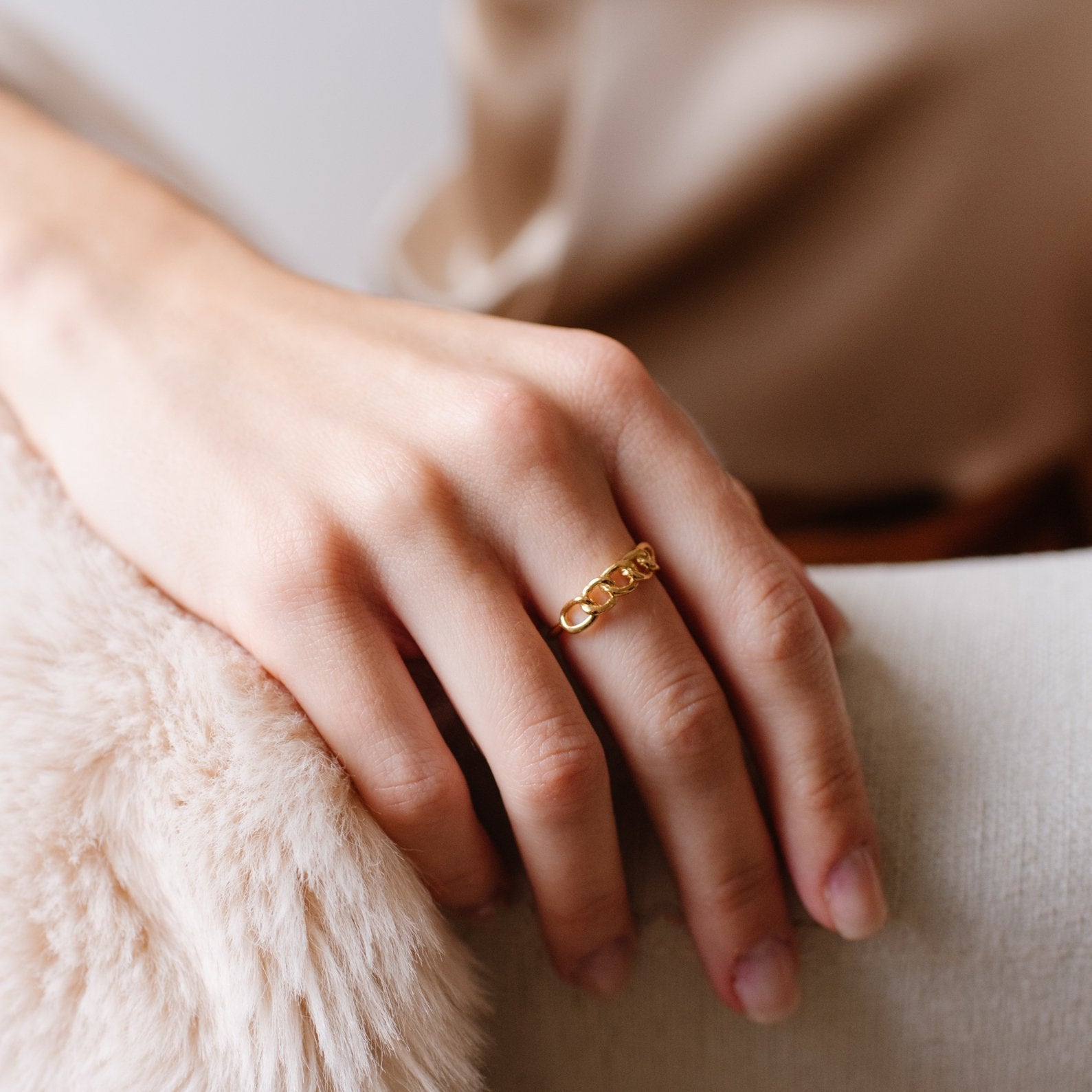 POISE CABLE LINK RING - GOLD - SO PRETTY CARA COTTER