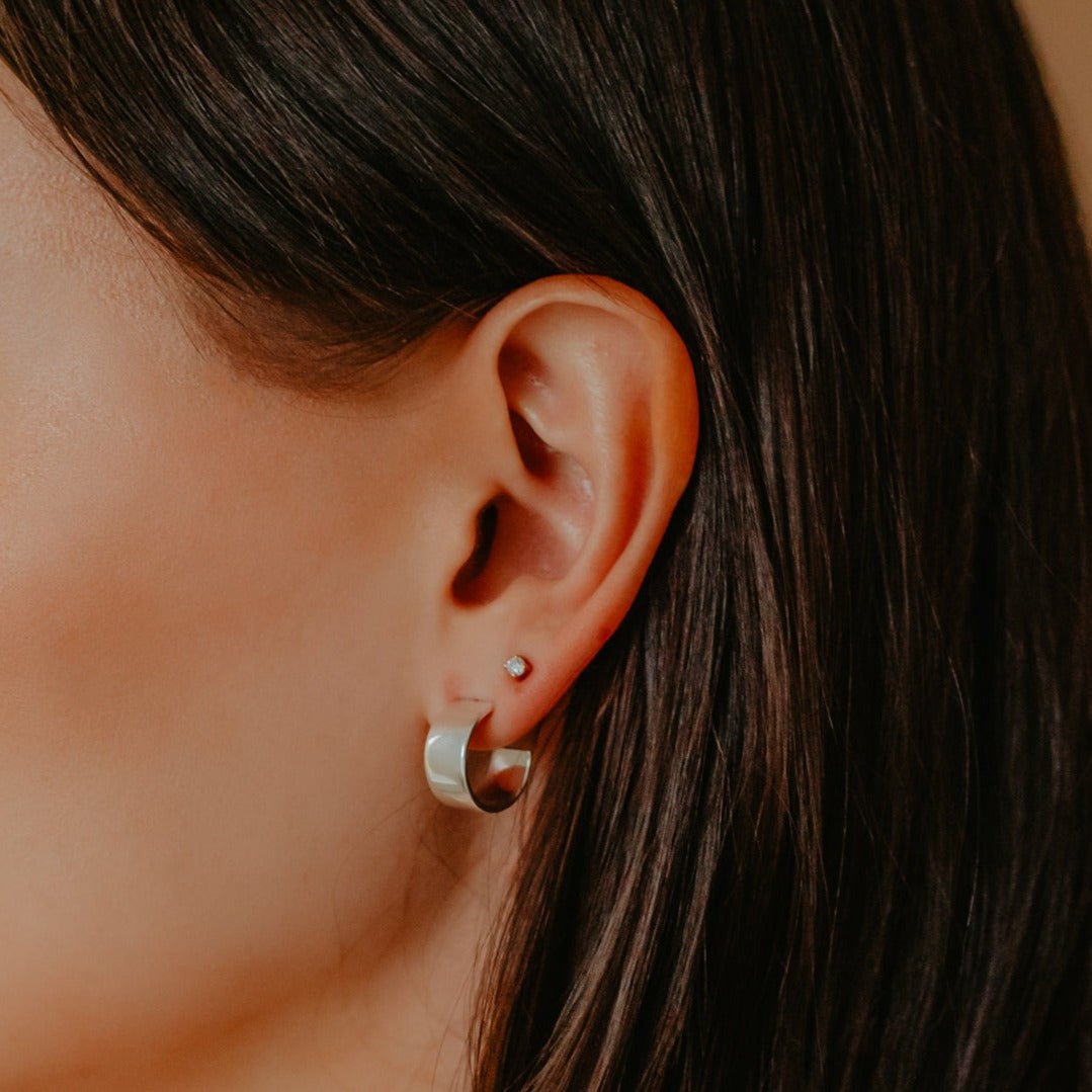 POISE CIGAR BAND HOOPS - SILVER - SO PRETTY CARA COTTER