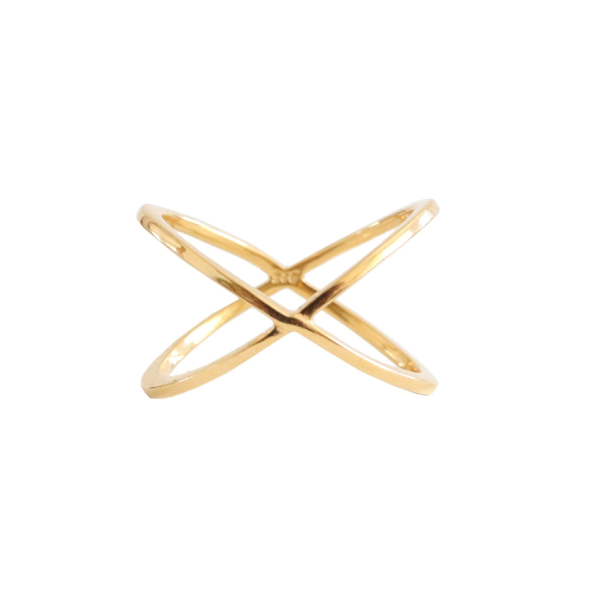 POISE CROSSED BAR RING - GOLD - SO PRETTY CARA COTTER