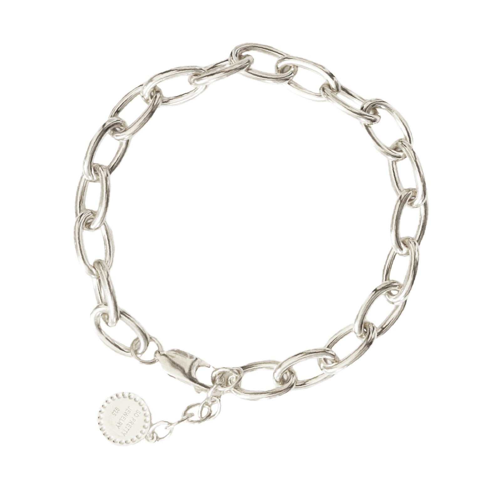 POISE HEAVY OVAL LINK BRACELET - SILVER - SO PRETTY CARA COTTER