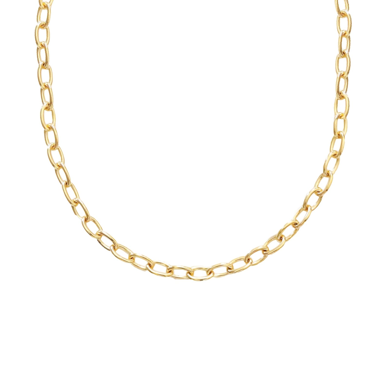 POISE HEAVY OVAL LINK NECKLACE - GOLD 15-18” - SO PRETTY CARA COTTER