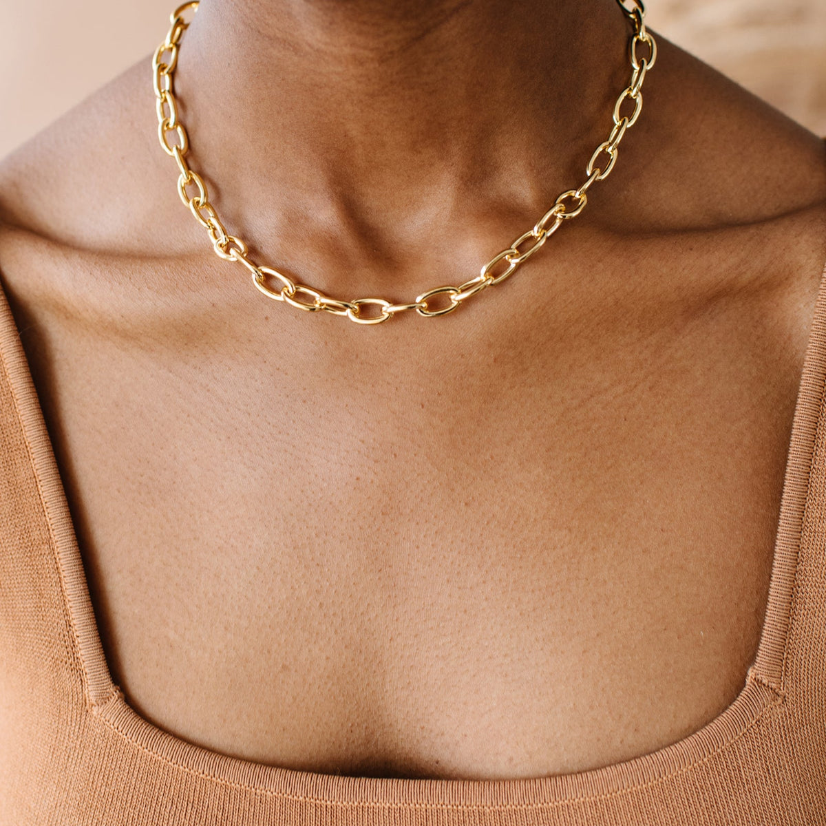 Oval Link Chain Necklace- Gold Vermeil