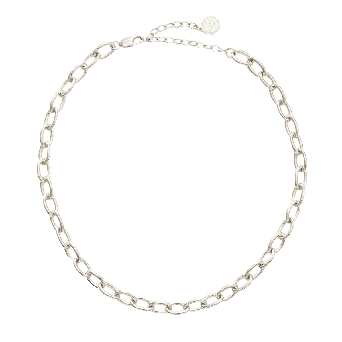 POISE HEAVY OVAL LINK NECKLACE - SILVER 15-18” - SO PRETTY CARA COTTER