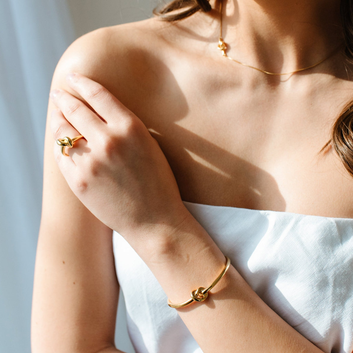 POISE KNOT CUFF - GOLD - SO PRETTY CARA COTTER