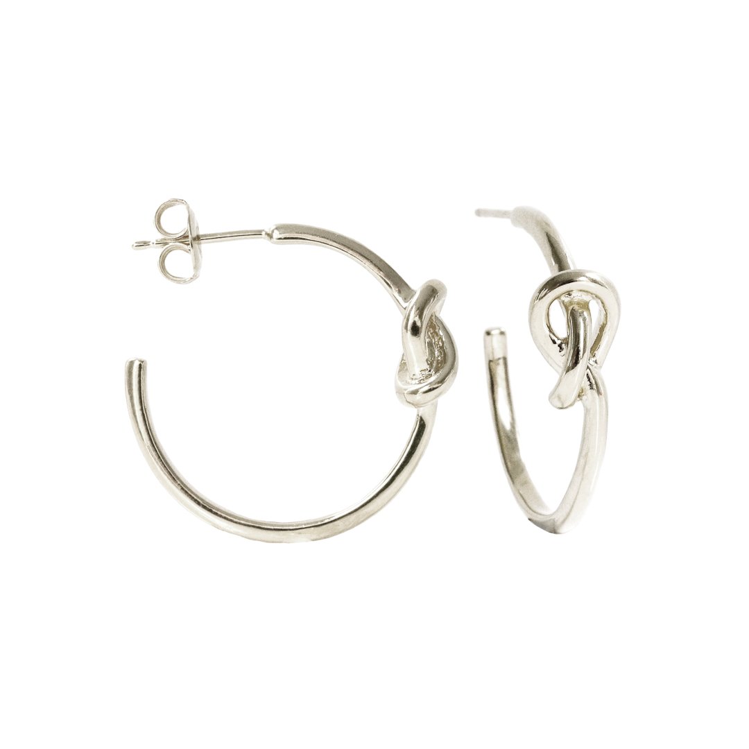 POISE KNOT HOOPS - SILVER - SO PRETTY CARA COTTER