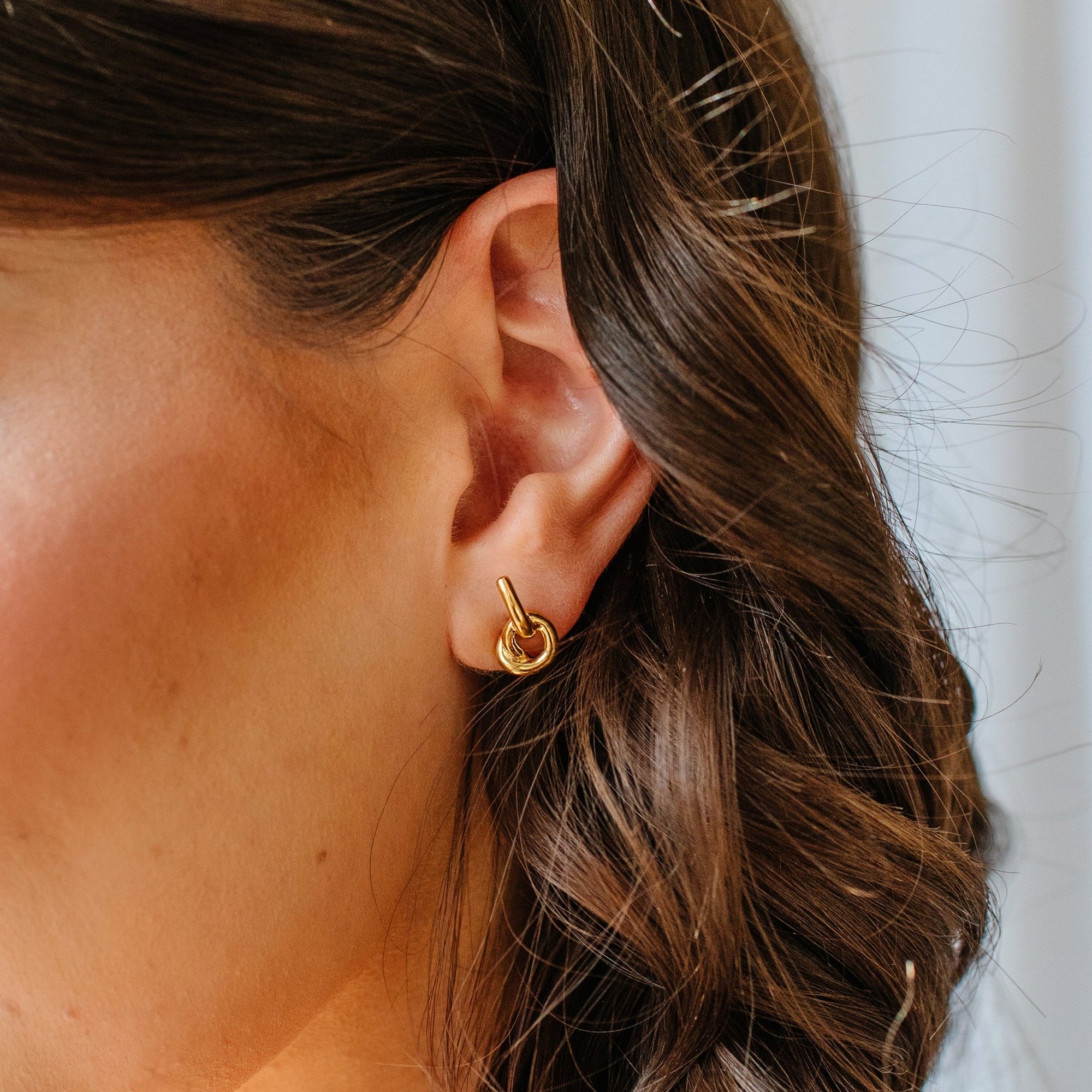 POISE KNOT STUDS - GOLD - SO PRETTY CARA COTTER