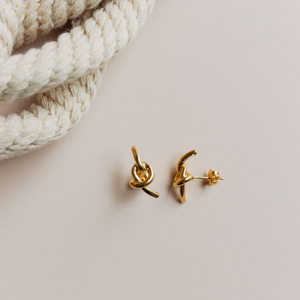 POISE KNOT STUDS - GOLD - SO PRETTY CARA COTTER
