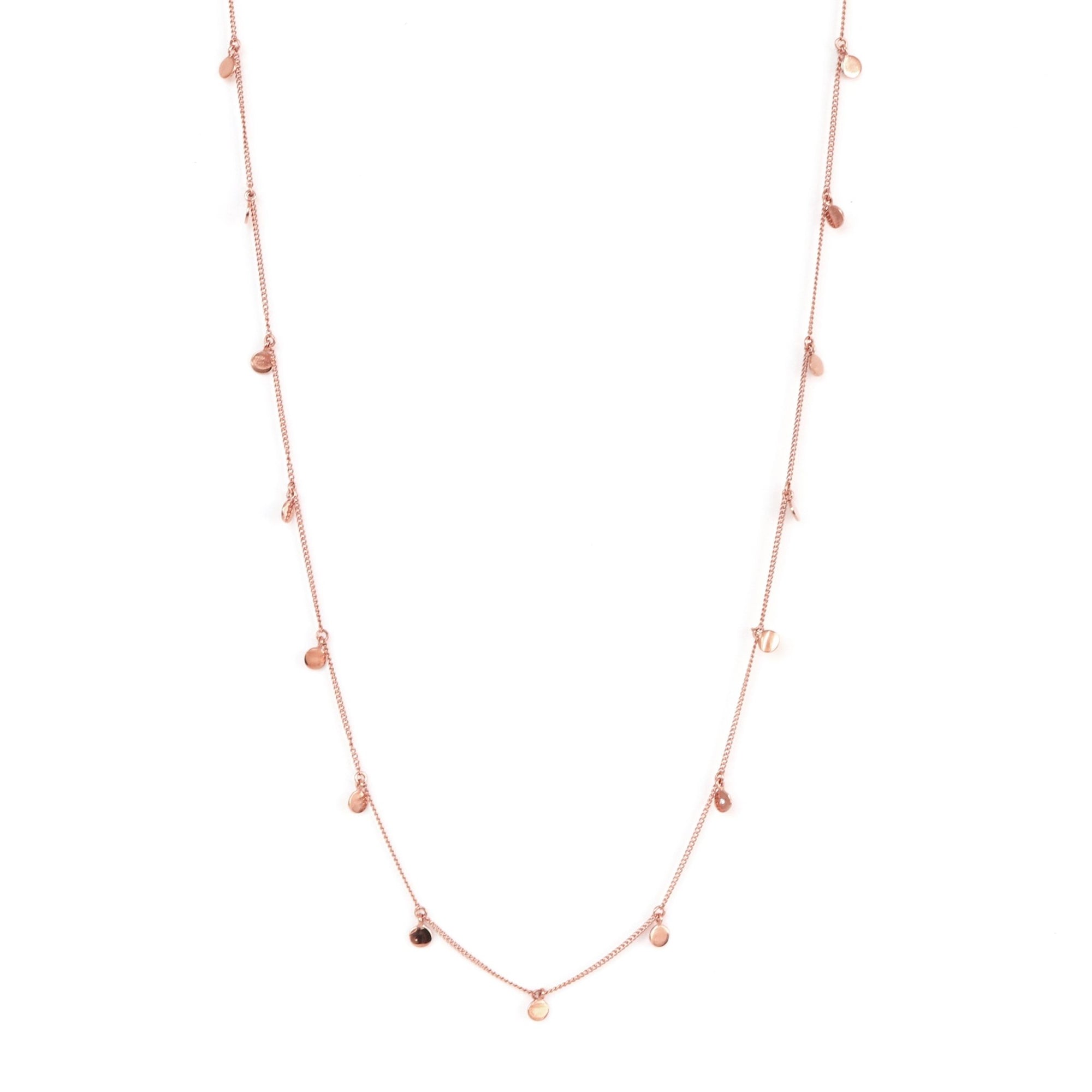 POISE LONG DISK NECKLACE - ROSE GOLD - SO PRETTY CARA COTTER