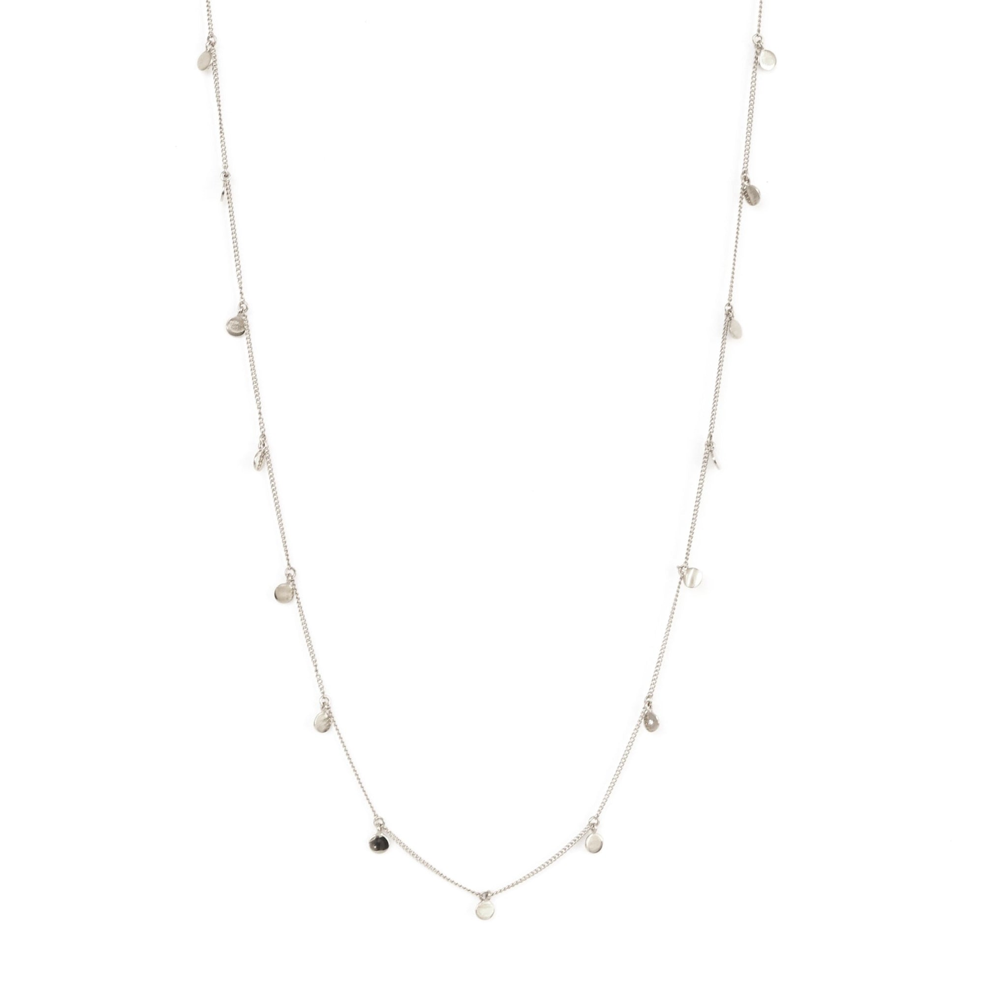 POISE LONG DISK NECKLACE - SILVER - SO PRETTY CARA COTTER