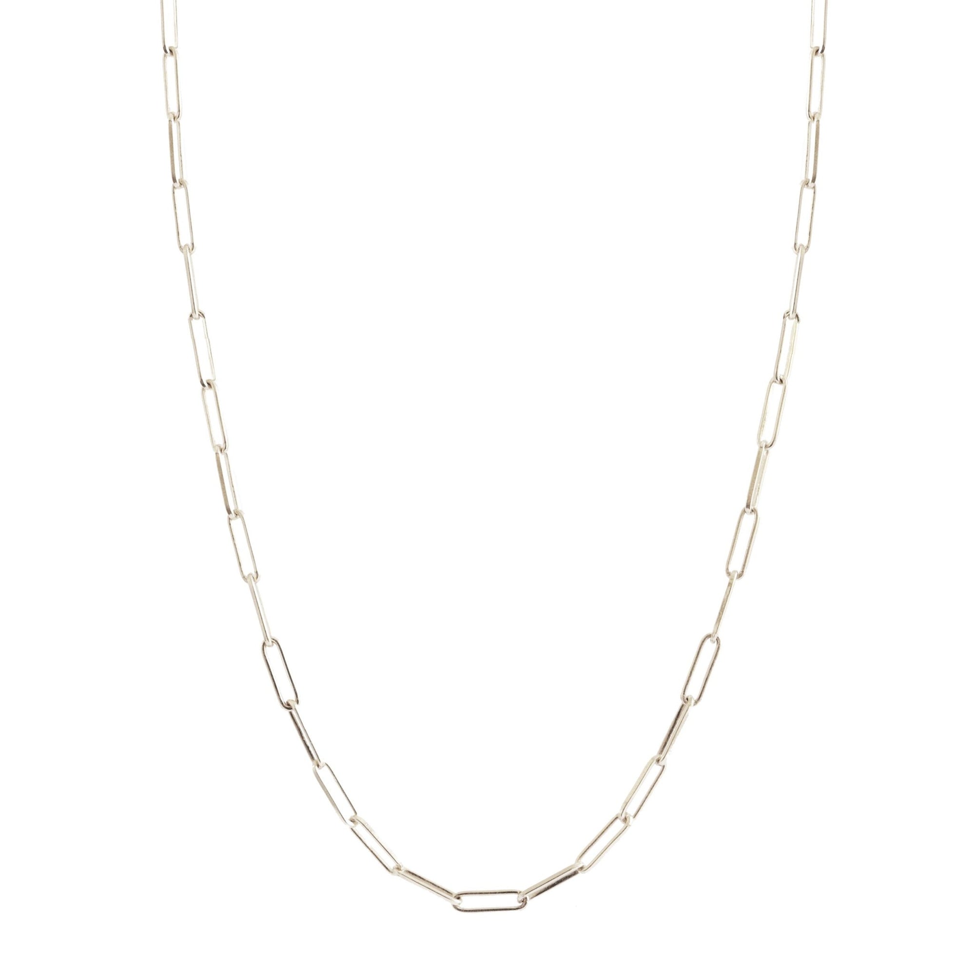 POISE MIDI OVAL LINK NECKLACE - SILVER 24" - SO PRETTY CARA COTTER