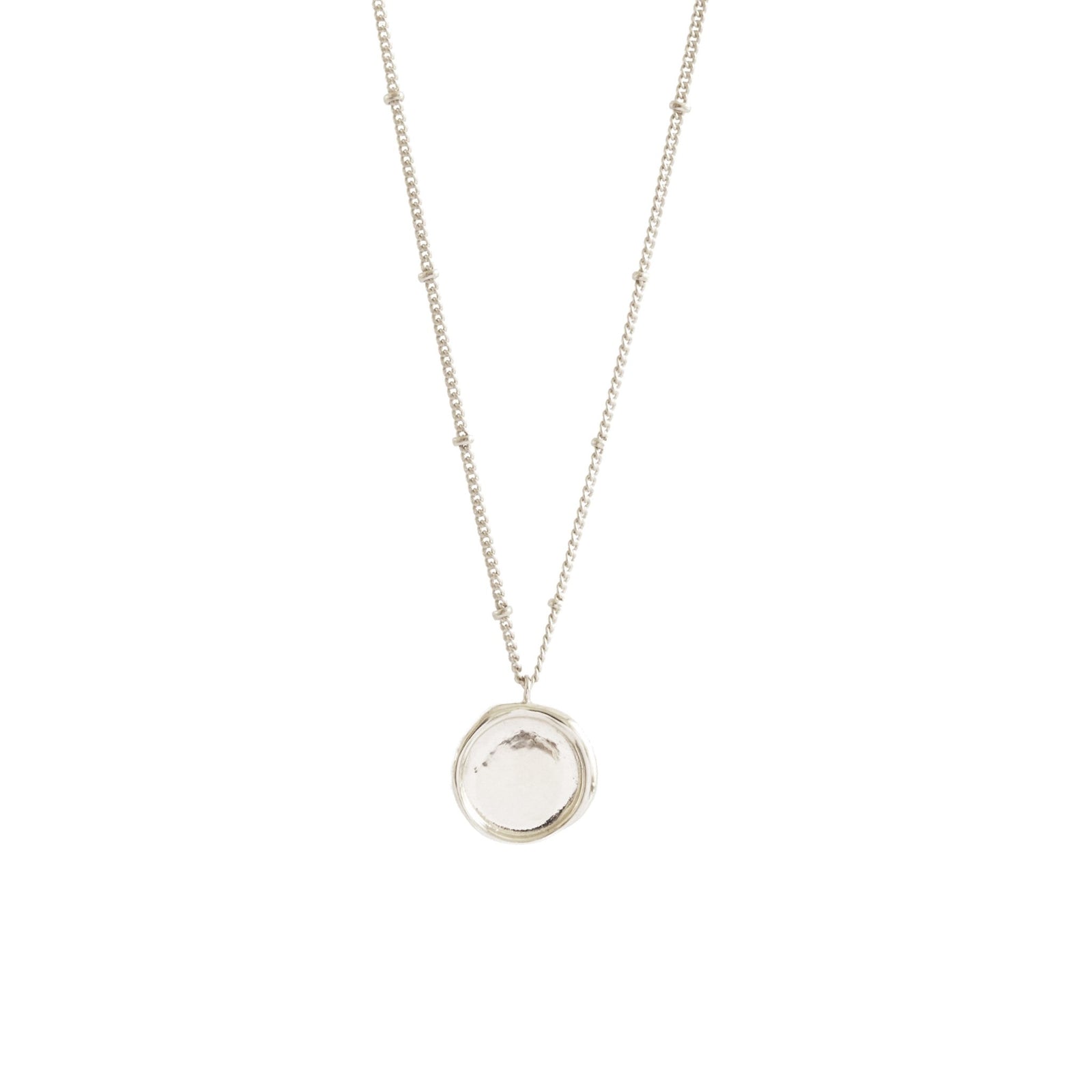 POISE MINI WAX SEAL PENDANT NECKLACE - SILVER - SO PRETTY CARA COTTER