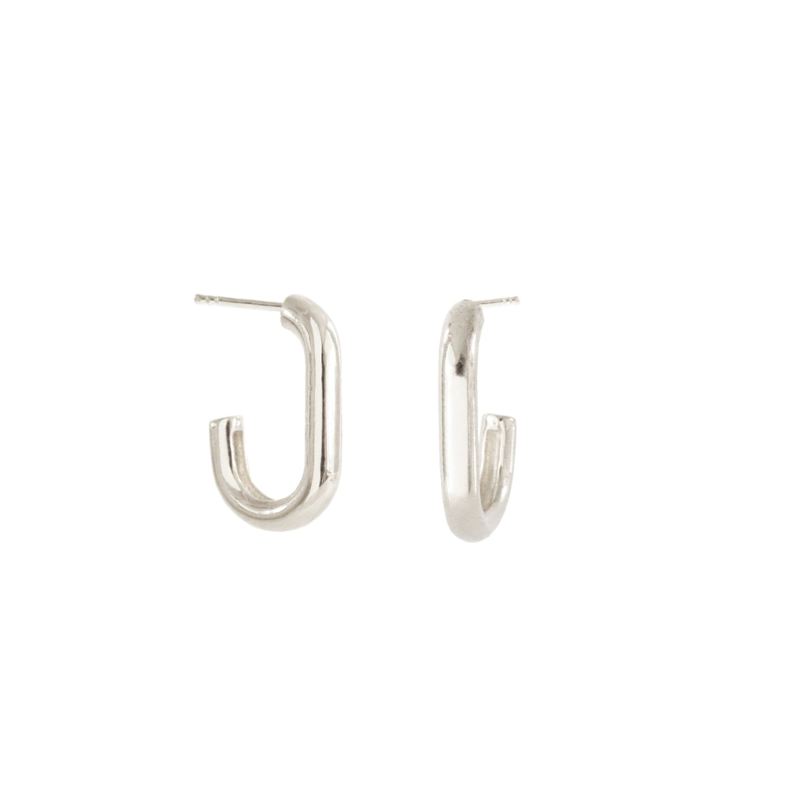 POISE OVAL HOOPS - SILVER - SO PRETTY CARA COTTER
