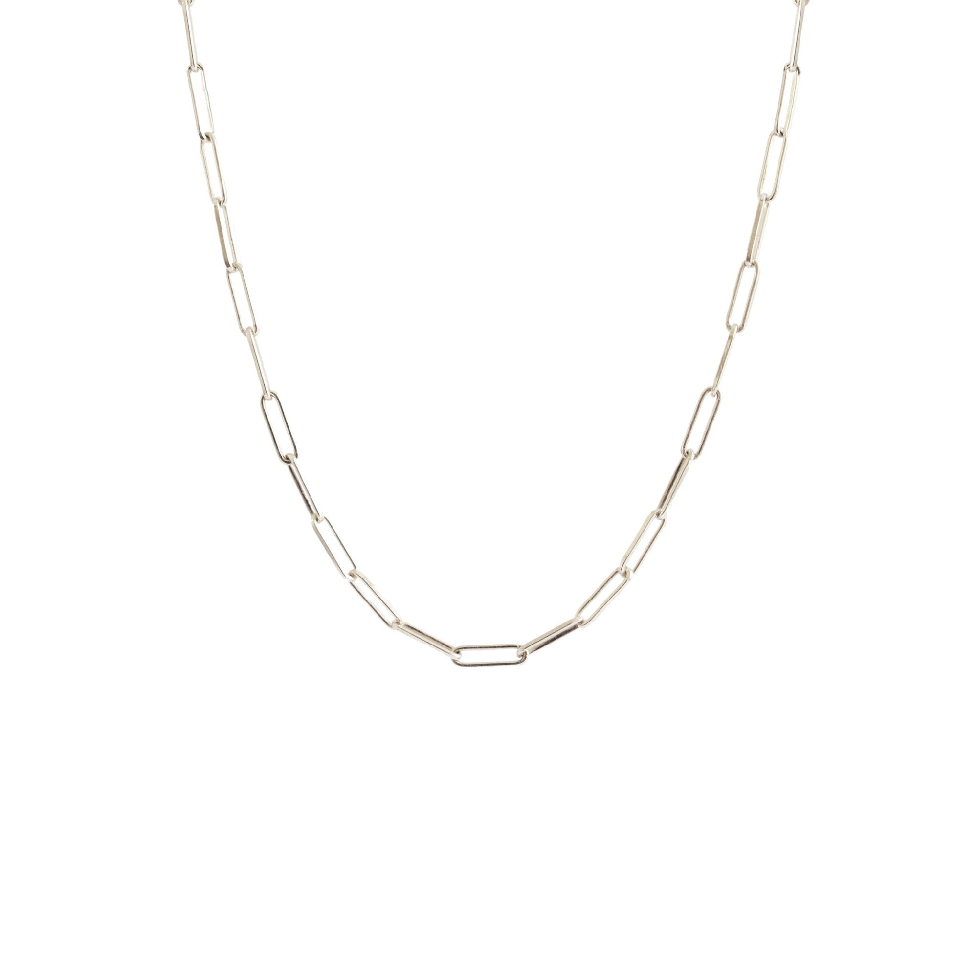 POISE SHORT OVAL LINK NECKLACE - SILVER 17" - SO PRETTY CARA COTTER