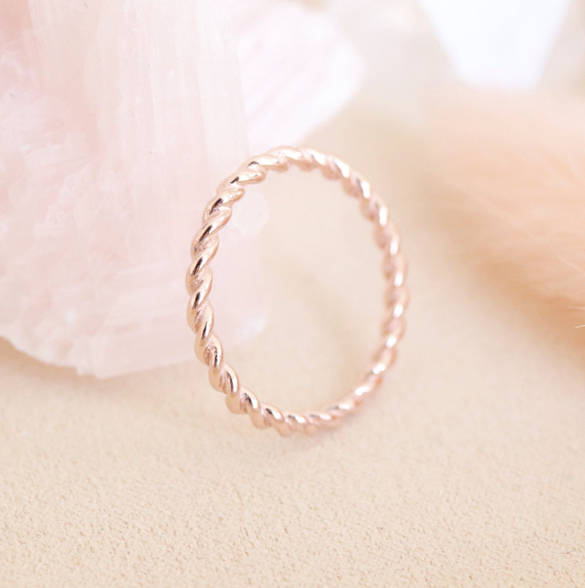 POISE THIN CABLE LINK BAND RING - ROSE GOLD - SO PRETTY CARA COTTER
