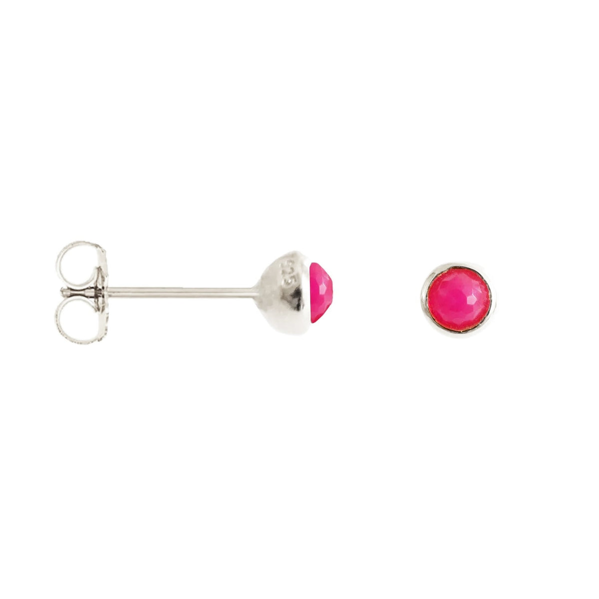 PRE-ORDER TINY PROTECT STUD EARRINGS - HOT PINK CHALCEDONY - SO PRETTY CARA COTTER