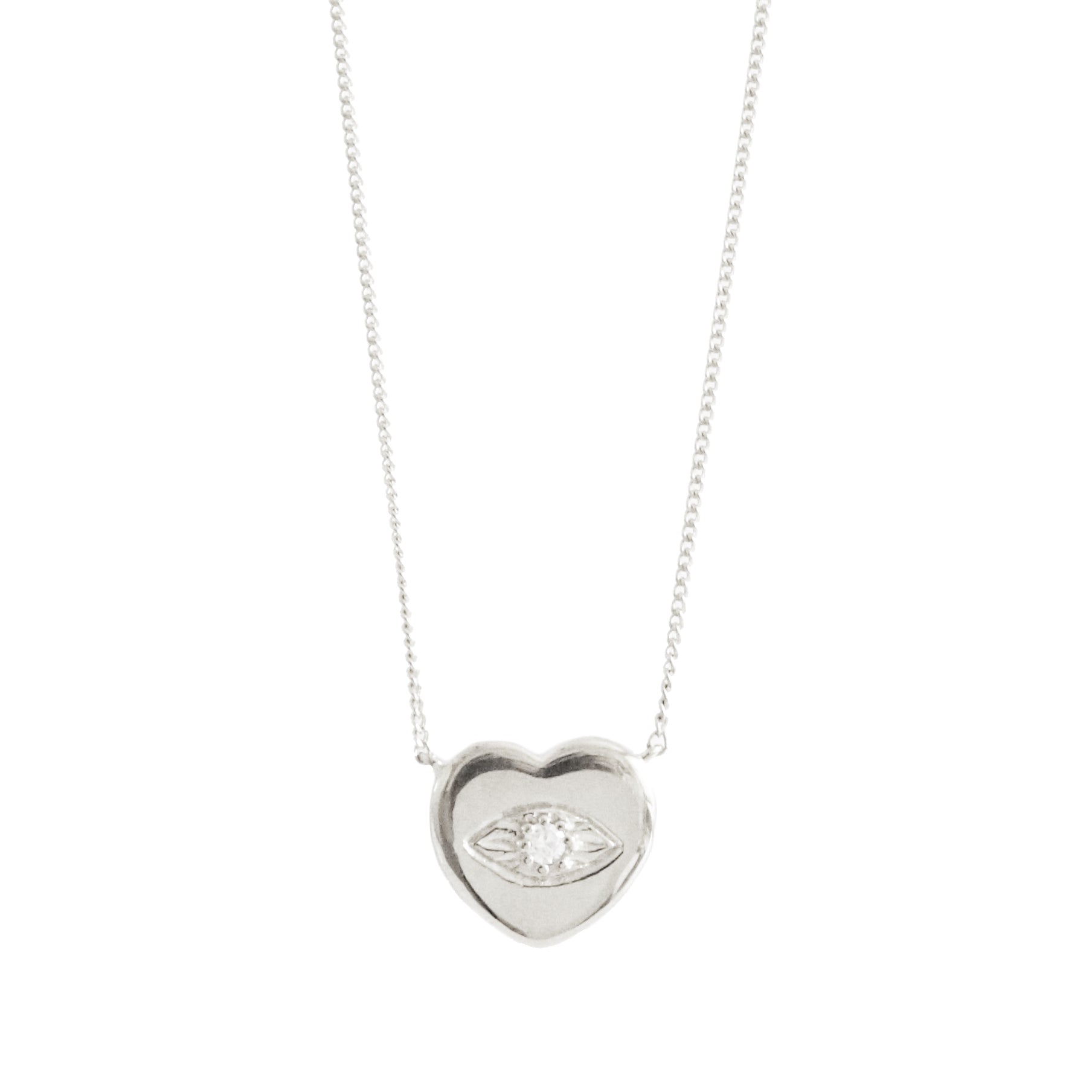 Protect Evil Eye Necklace - Silver - SO PRETTY CARA COTTER