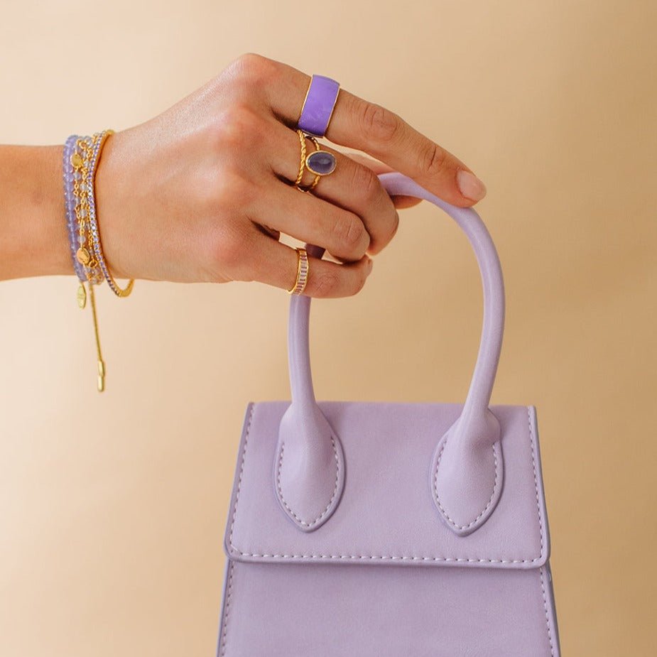 PROTECT OVAL RING - LAVENDER CHALCEDONY &amp; GOLD - SO PRETTY CARA COTTER