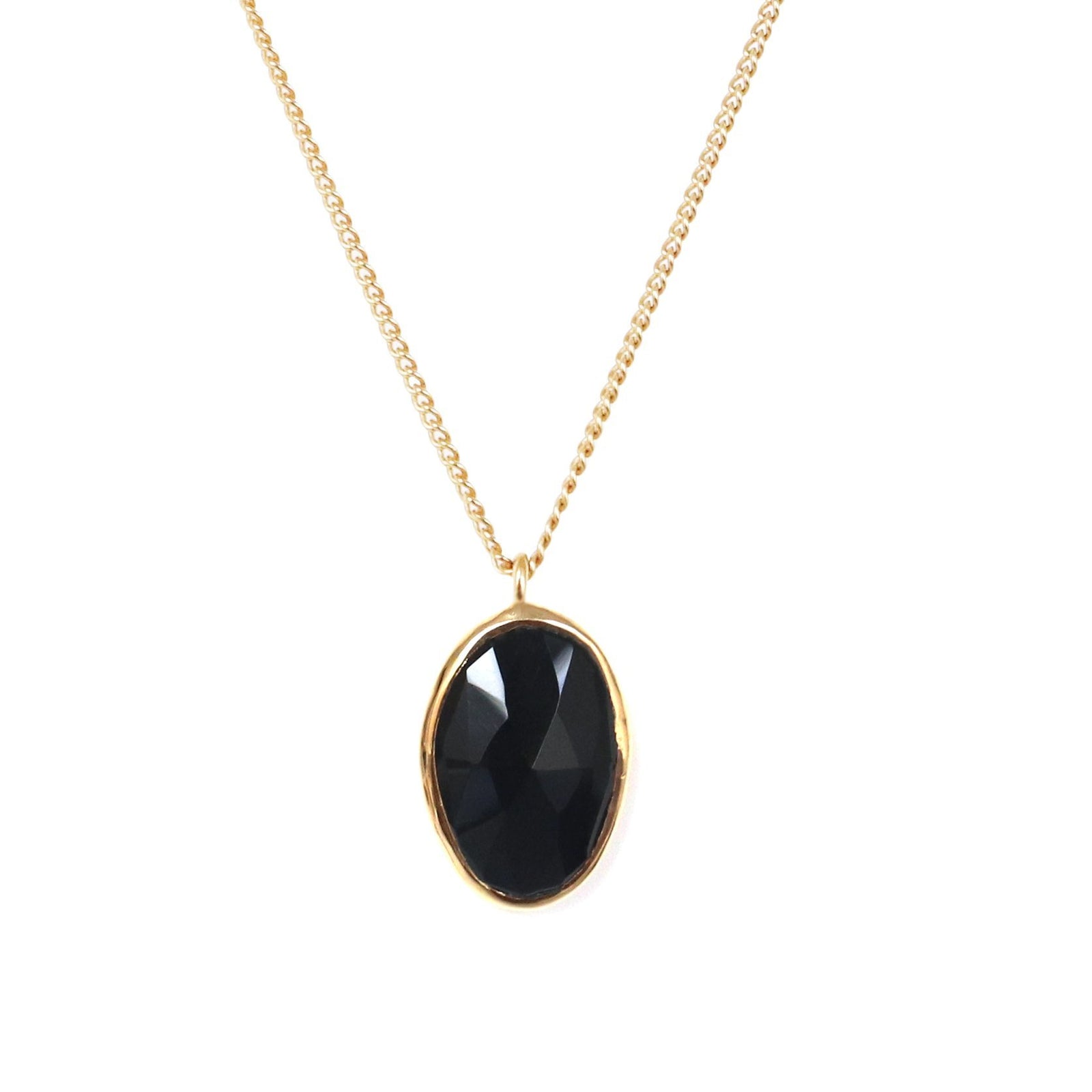 PROTECT PENDANT NECKLACE - BLACK ONYX & GOLD - SO PRETTY CARA COTTER
