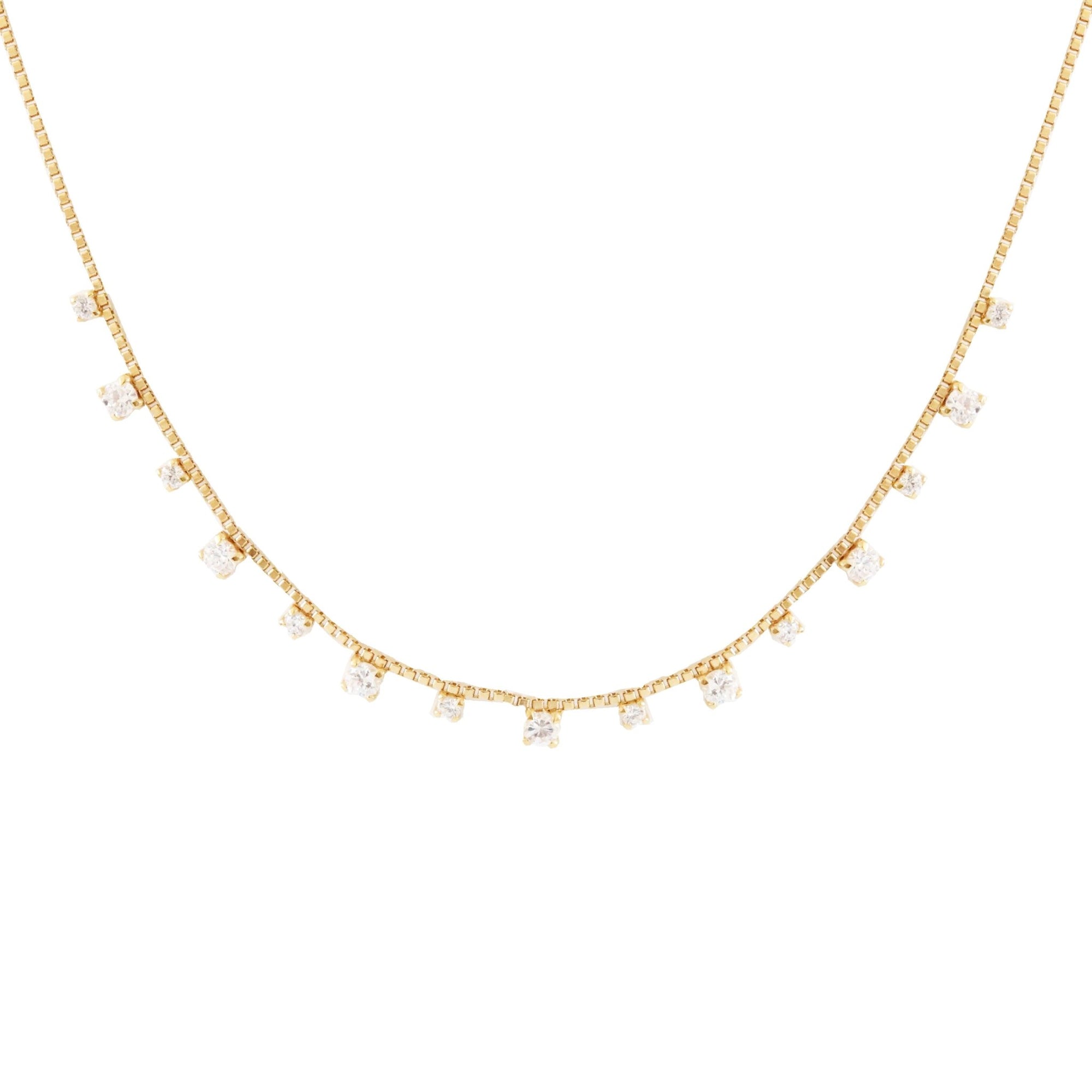 SCATTERED LOVE COLLAR NECKLACE - CUBIC ZIRCONIA & GOLD - SO PRETTY CARA COTTER