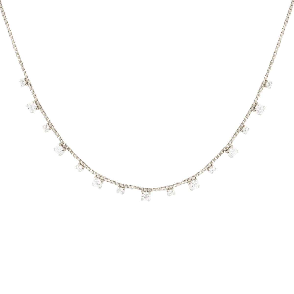 SCATTERED LOVE COLLAR NECKLACE - CUBIC ZIRCONIA &amp; SILVER - SO PRETTY CARA COTTER