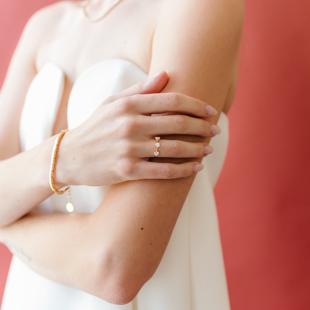 SCATTERED LOVE RING - CUBIC ZIRCONIA & GOLD - SO PRETTY CARA COTTER