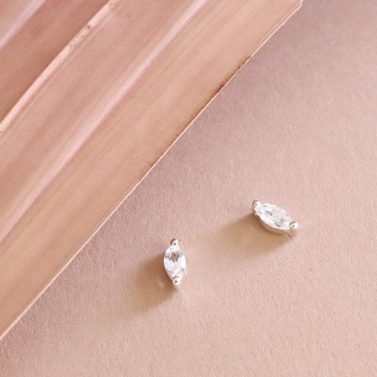 TINY LOVE MARQUIESE STUDS - WHITE TOPAZ &amp; SILVER - SO PRETTY CARA COTTER