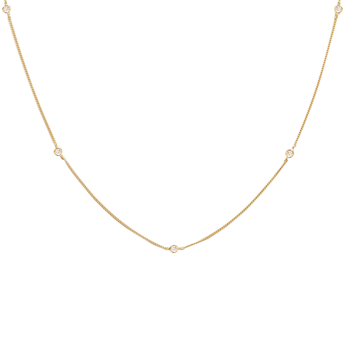 Tiny Love Necklace - Cubic Zirconia &amp; Gold - SO PRETTY CARA COTTER
