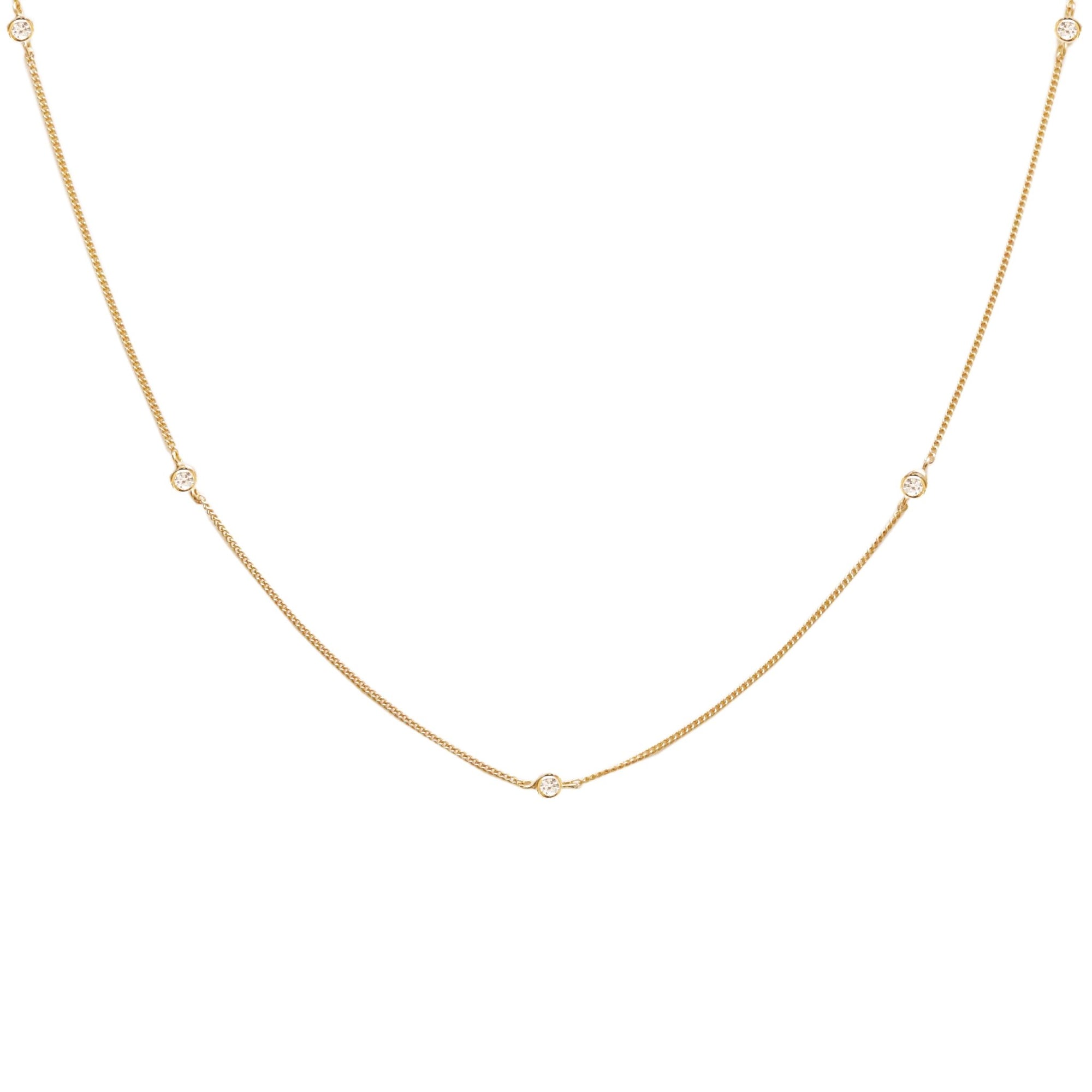 Tiny Love Necklace - Cubic Zirconia & Gold - SO PRETTY CARA COTTER