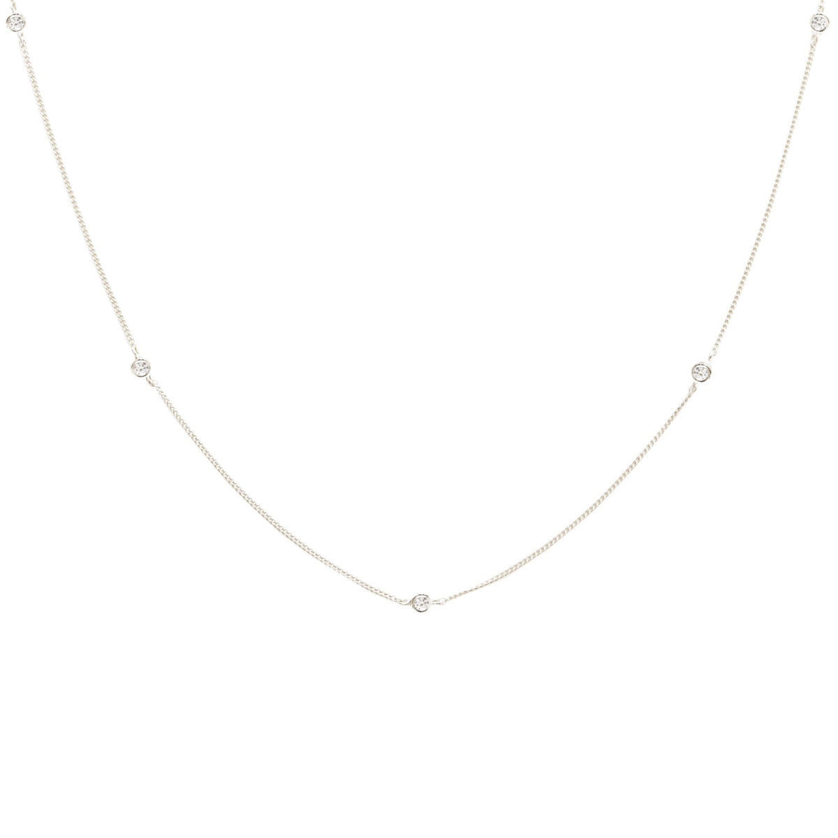 Tiny Love Necklace - Cubic Zirconia &amp; Silver - SO PRETTY CARA COTTER