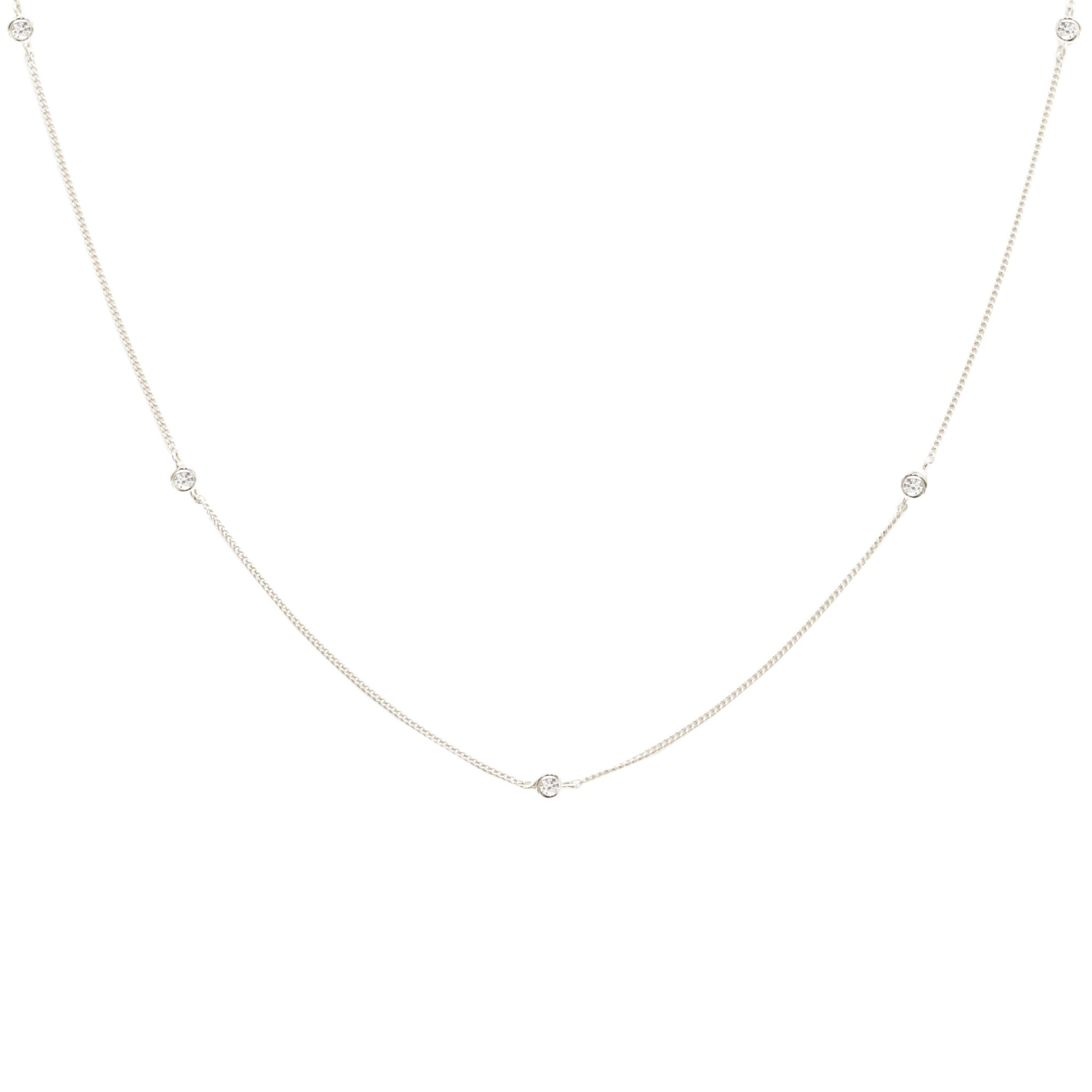 Tiny Love Necklace - Cubic Zirconia & Silver - SO PRETTY CARA COTTER