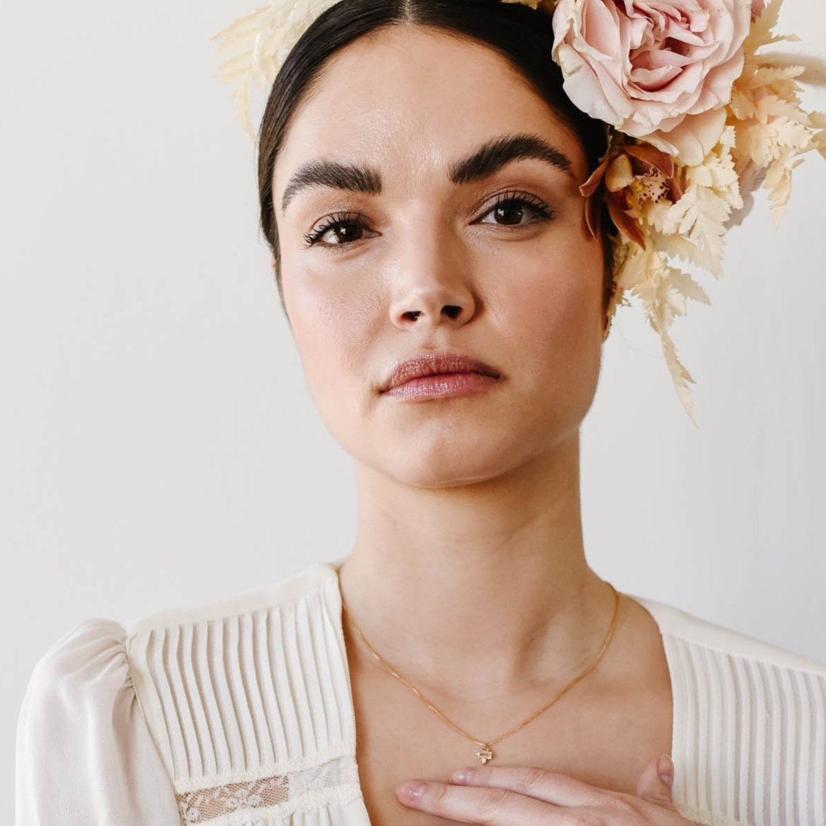 Tiny Loyal Prism Necklace - White Topaz, Cubic Zirconia & Gold - SO PRETTY CARA COTTER