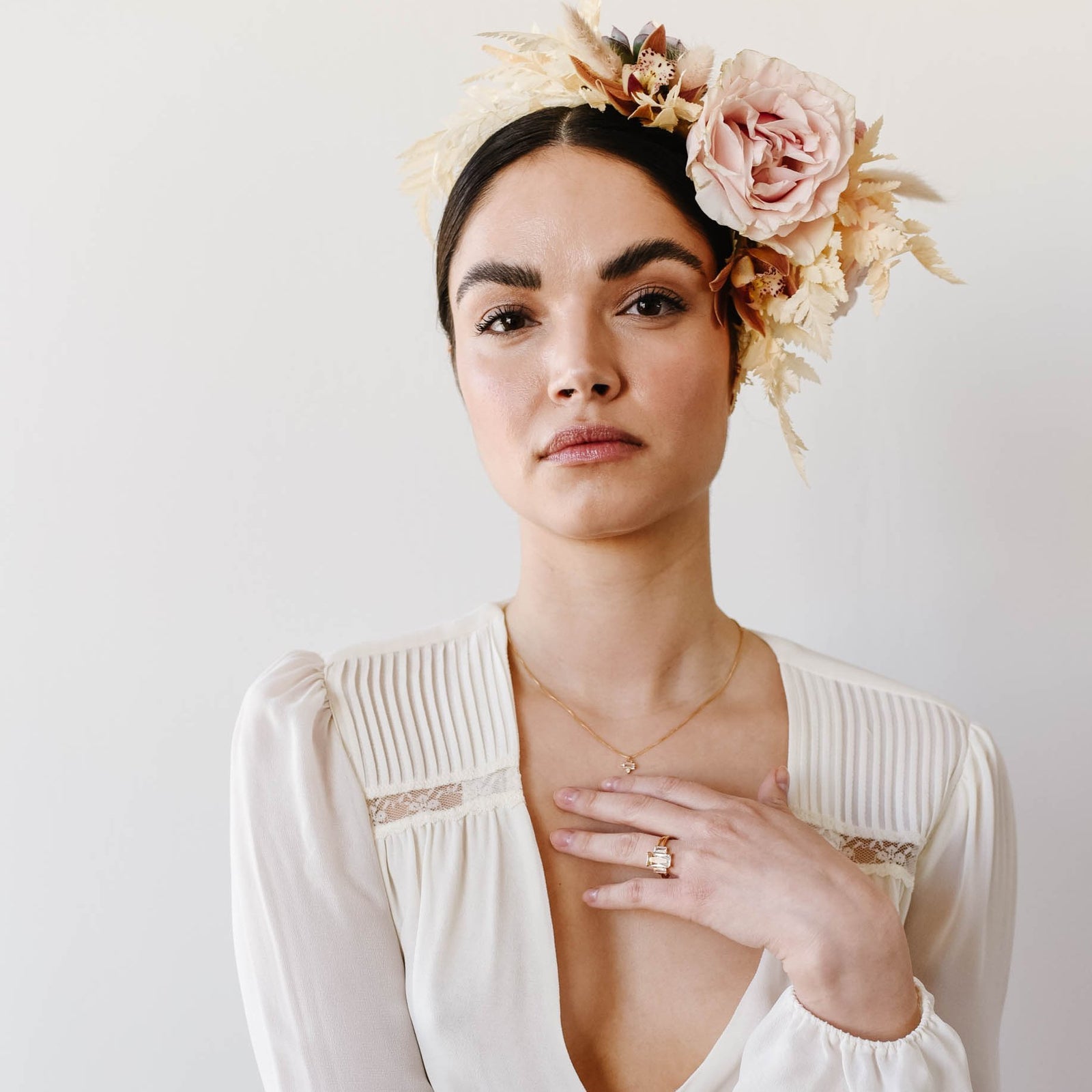 Tiny Loyal Prism Necklace - White Topaz, Cubic Zirconia & Silver - SO PRETTY CARA COTTER