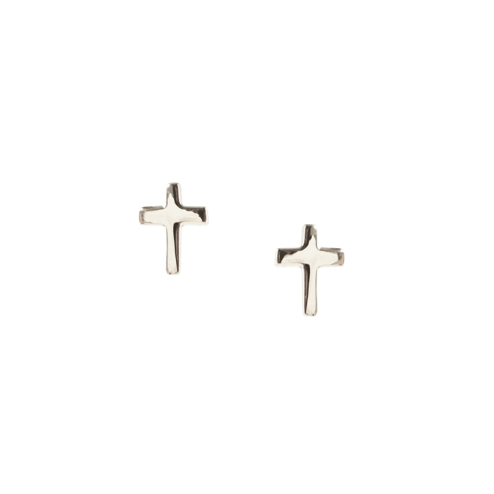 TINY POISE CROSS STUDS - SILVER - SO PRETTY CARA COTTER