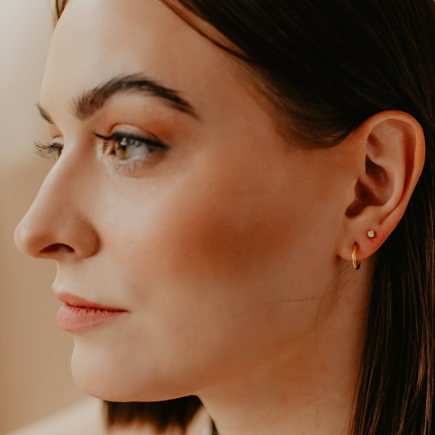 TINY POISE HUGGIE HOOPS - GOLD - SHIP NOV 1st - SO PRETTY CARA COTTER