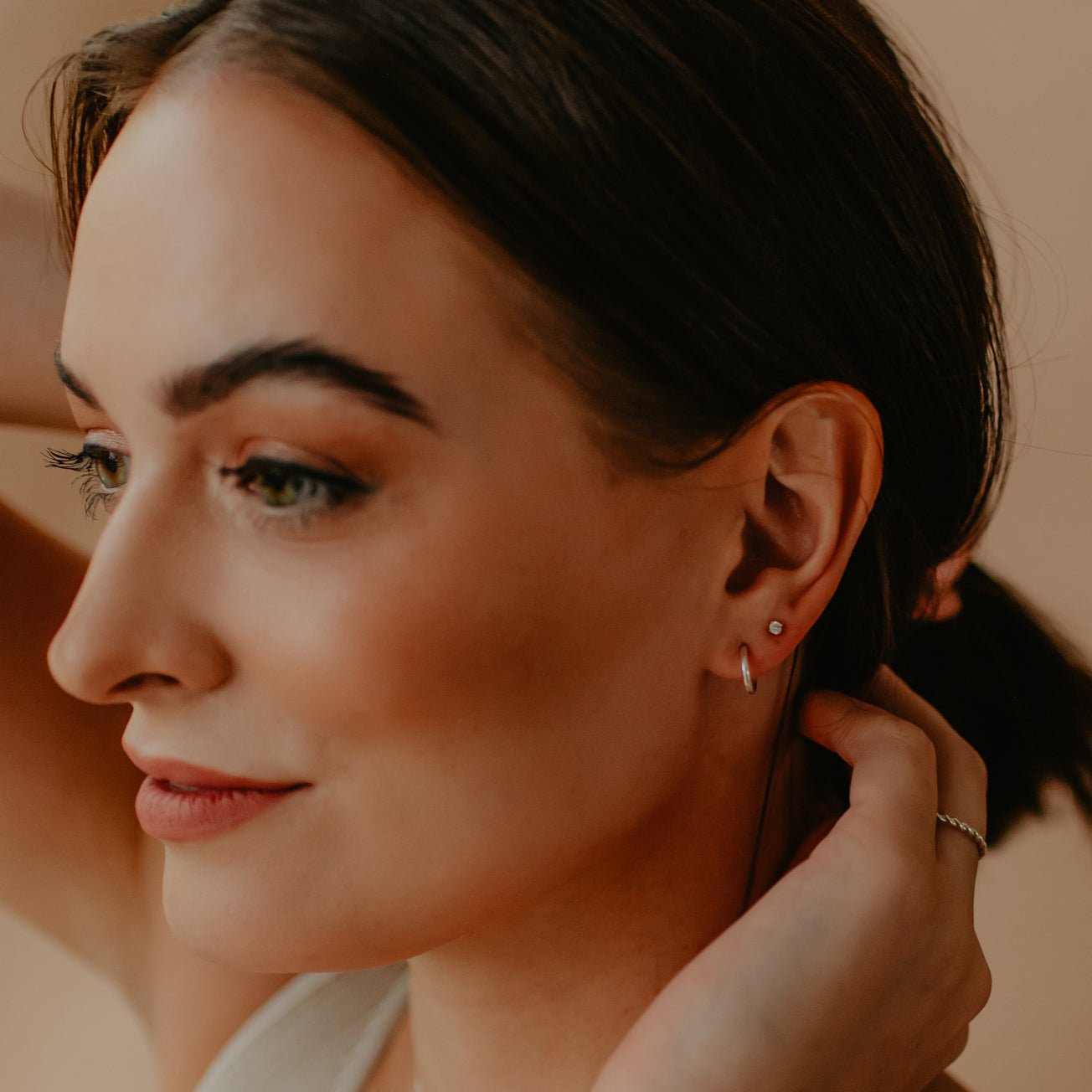 TINY POISE HUGGIE HOOPS - SILVER- SHIP NOV 1st - SO PRETTY CARA COTTER